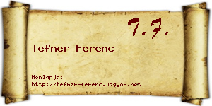 Tefner Ferenc névjegykártya